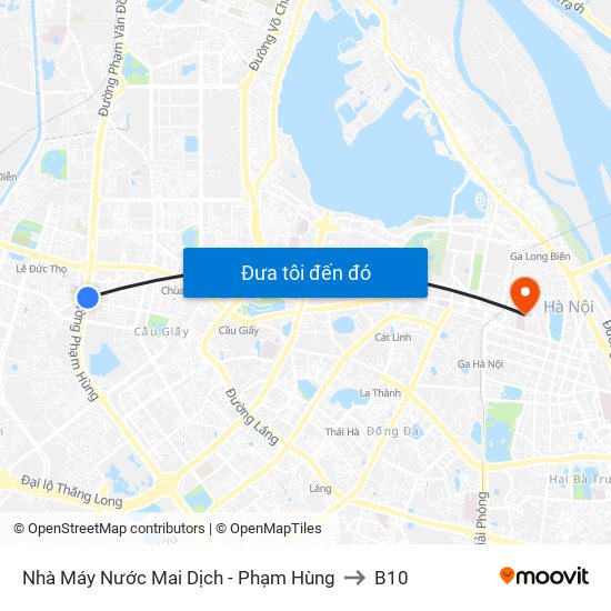 Nhà Máy Nước Mai Dịch - Phạm Hùng to B10 map