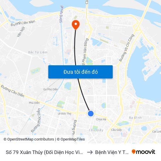 Số 79 Xuân Thủy (Đối Diện Học Viện Báo Chí Và Tuyên Truyền) to Bệnh Viện Y Tế Công Cộng map