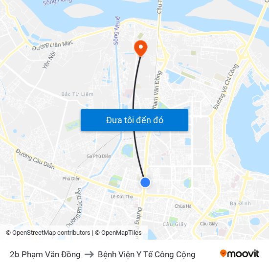 2b Phạm Văn Đồng to Bệnh Viện Y Tế Công Cộng map