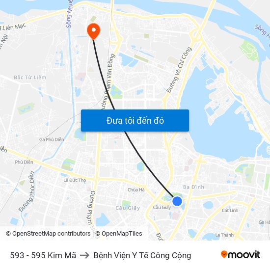 593 - 595 Kim Mã to Bệnh Viện Y Tế Công Cộng map