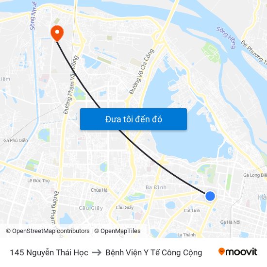 145 Nguyễn Thái Học to Bệnh Viện Y Tế Công Cộng map