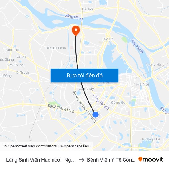 Làng Sinh Viên Hacinco - Nguyễn Tuân to Bệnh Viện Y Tế Công Cộng map