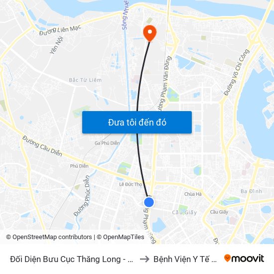 Đối Diện Bưu Cục Thăng Long - Đường Phạm Hùng to Bệnh Viện Y Tế Công Cộng map