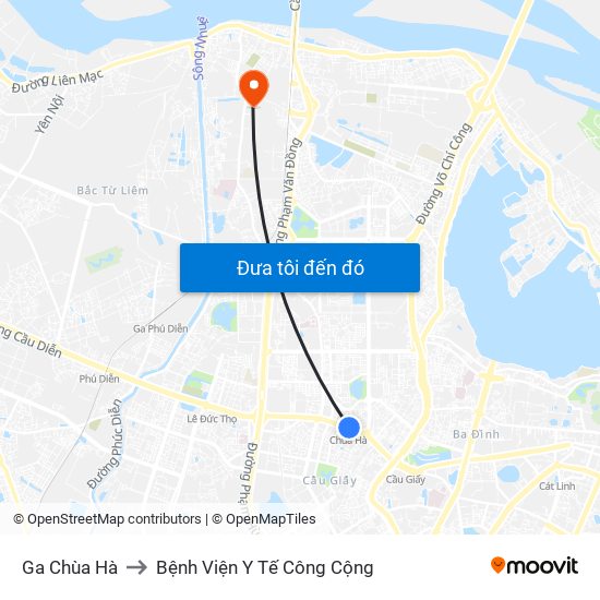 Ga Chùa Hà to Bệnh Viện Y Tế Công Cộng map