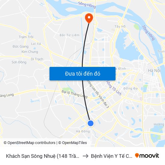 Khách Sạn Sông Nhuệ (148 Trần Phú- Hà Đông) to Bệnh Viện Y Tế Công Cộng map