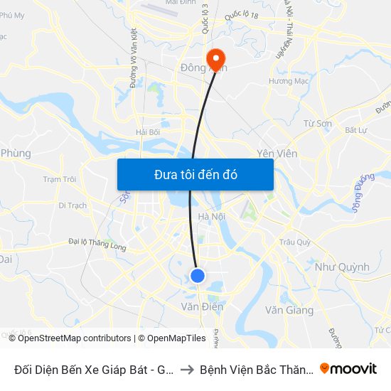 Đối Diện Bến Xe Giáp Bát - Giải Phóng to Bệnh Viện Bắc Thăng Long map