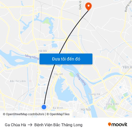 Ga Chùa Hà to Bệnh Viện Bắc Thăng Long map