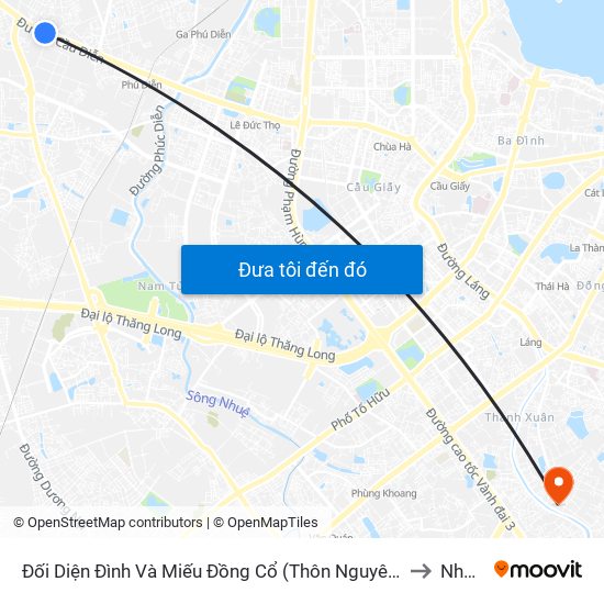 Đối Diện Đình Và Miếu Đồng Cổ (Thôn Nguyên Xá) - Đường 32 to Nhà S3 map