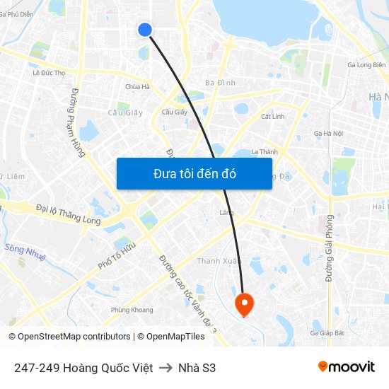 247-249 Hoàng Quốc Việt to Nhà S3 map