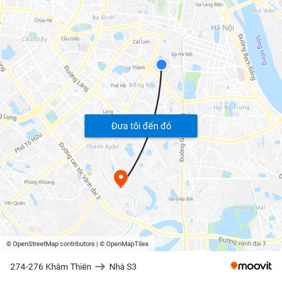 274-276 Khâm Thiên to Nhà S3 map