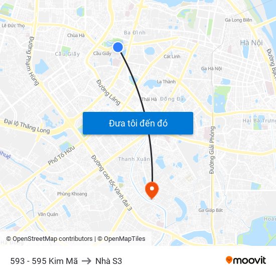 593 - 595 Kim Mã to Nhà S3 map