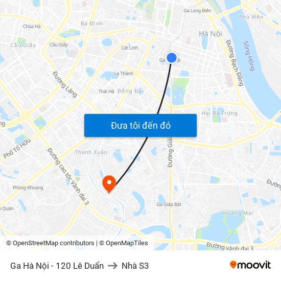 Ga Hà Nội - 120 Lê Duẩn to Nhà S3 map