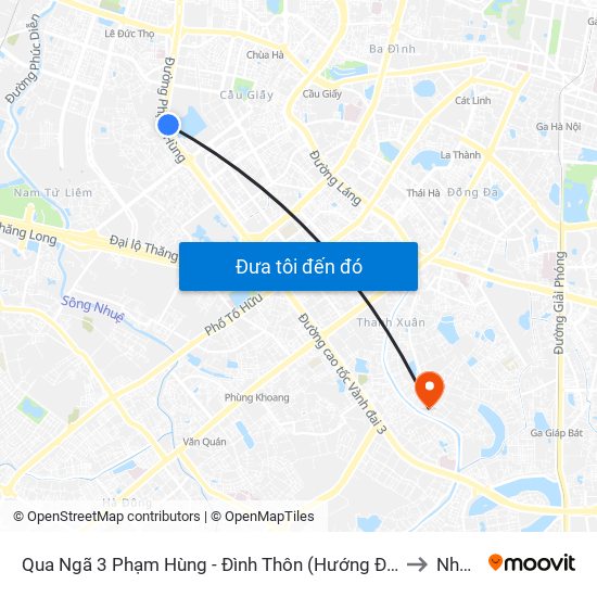 Qua Ngã 3 Phạm Hùng - Đình Thôn (Hướng Đi Phạm Văn Đồng) to Nhà S3 map