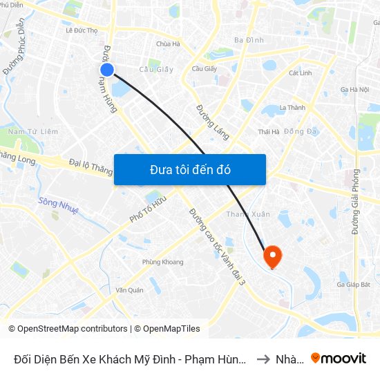 Đối Diện Bến Xe Khách Mỹ Đình - Phạm Hùng (Cột Trước) to Nhà S3 map