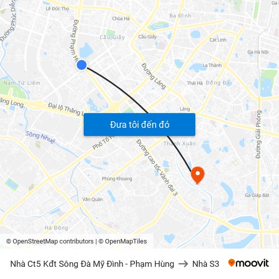 Nhà Ct5 Kđt Sông Đà Mỹ Đình - Phạm Hùng to Nhà S3 map