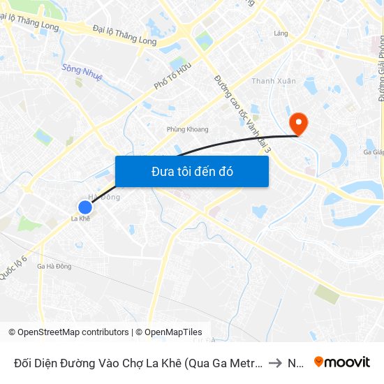 Đối Diện Đường Vào Chợ La Khê (Qua Ga Metro La Khê) - 405 Quang Trung (Hà Đông) to Nhà S3 map