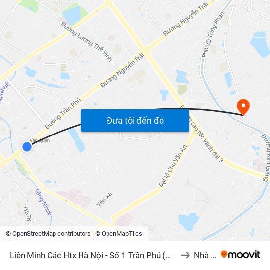 Liên Minh Các Htx Hà Nội - Số 1 Trần Phú (Hà Đông) to Nhà S3 map