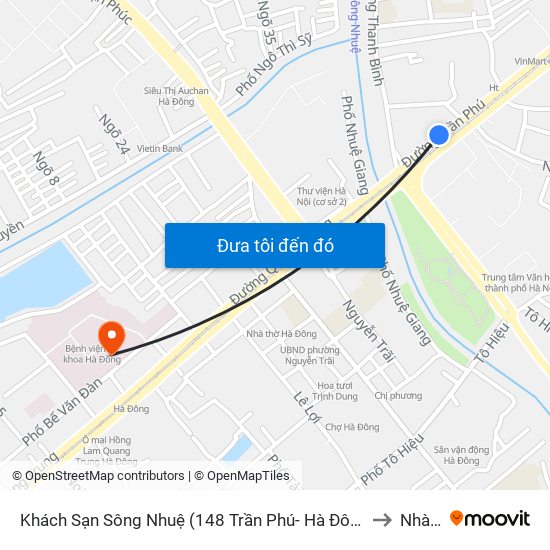 Khách Sạn Sông Nhuệ (148 Trần Phú- Hà Đông) to Nhà F map