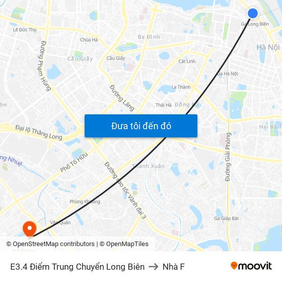 E3.4 Điểm Trung Chuyển Long Biên to Nhà F map