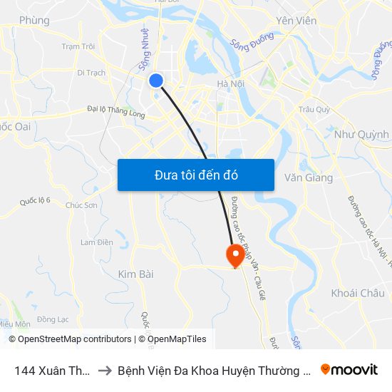 Gần Nhà Sách Sư Phạm (Đại Học Sư Phạm Hà Nội) - 136 Xuân Thủy to Bệnh Viện Đa Khoa Huyện Thường Tín map