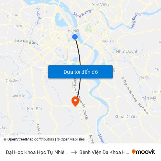 Đại Học Khoa Học Tự Nhiên - 19 Lê Thánh Tông to Bệnh Viện Đa Khoa Huyện Thường Tín map