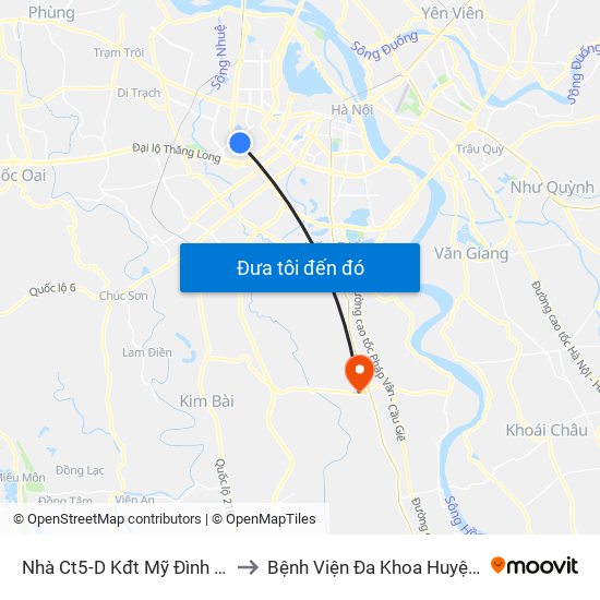 Nhà Ct5-D Kđt Mỹ Đình - Phạm Hùng to Bệnh Viện Đa Khoa Huyện Thường Tín map