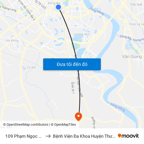 109 Phạm Ngọc Thạch to Bệnh Viện Đa Khoa Huyện Thường Tín map