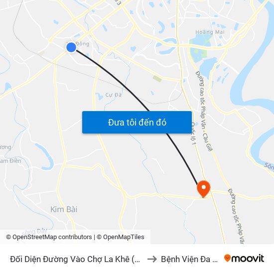 Đối Diện Đường Vào Chợ La Khê (Qua Ga Metro La Khê) - 405 Quang Trung (Hà Đông) to Bệnh Viện Đa Khoa Huyện Thường Tín map