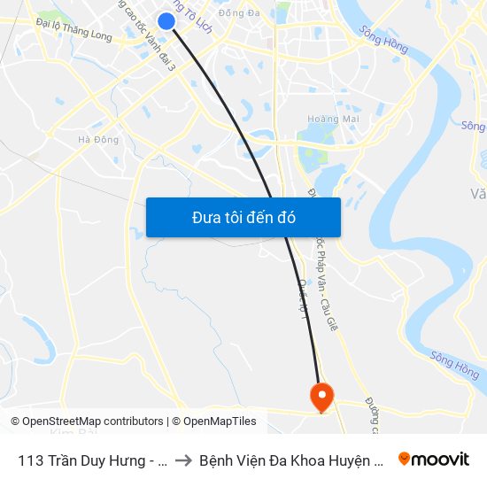 113 Trần Duy Hưng - Bộ Khcn to Bệnh Viện Đa Khoa Huyện Thường Tín map