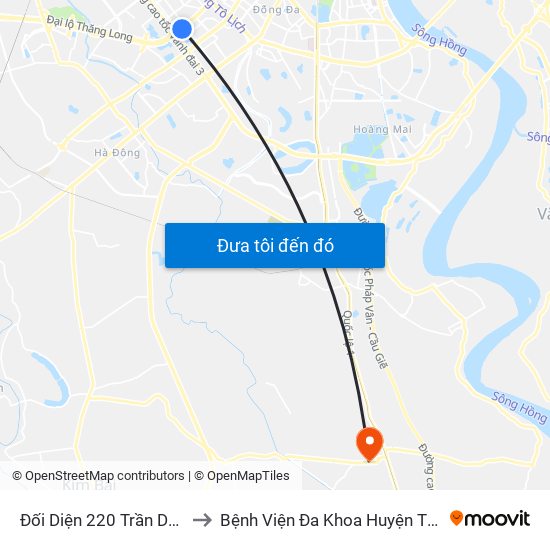 Đối Diện 220 Trần Duy Hưng to Bệnh Viện Đa Khoa Huyện Thường Tín map