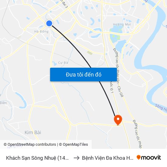 Khách Sạn Sông Nhuệ (148 Trần Phú- Hà Đông) to Bệnh Viện Đa Khoa Huyện Thường Tín map