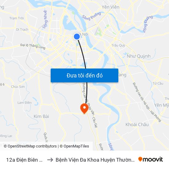 12a Điện Biên Phủ to Bệnh Viện Đa Khoa Huyện Thường Tín map