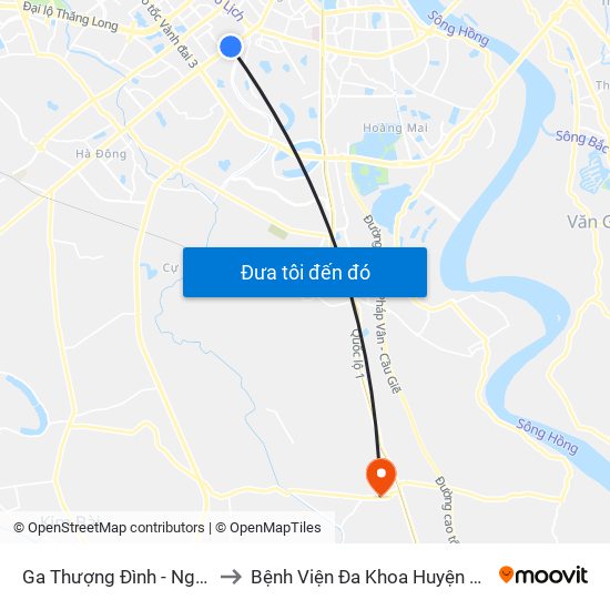 Ga Thượng Đình - Nguyễn Trãi to Bệnh Viện Đa Khoa Huyện Thường Tín map