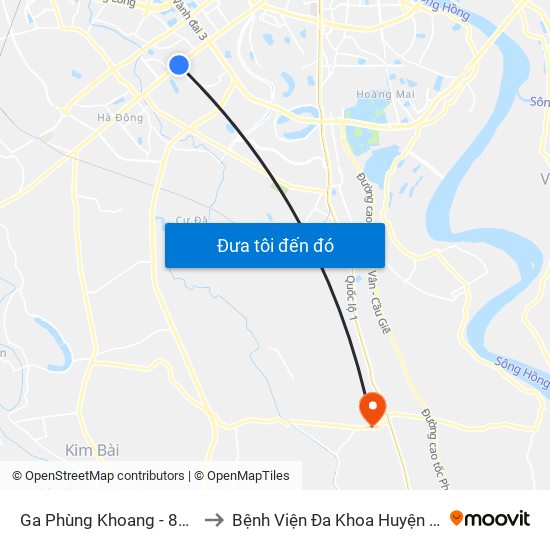 Ga Phùng Khoang - 81 Trần Phú to Bệnh Viện Đa Khoa Huyện Thường Tín map