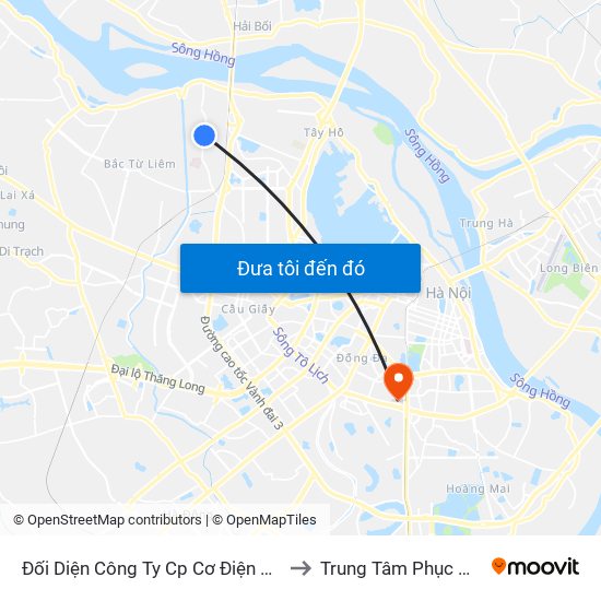 Đối Diện Công Ty Cp Cơ Điện Hn- Đường Đức Thắng to Trung Tâm Phục Hồi Chức Năng map