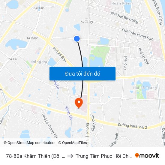 78-80a Khâm Thiên (Đối Diện 71) to Trung Tâm Phục Hồi Chức Năng map