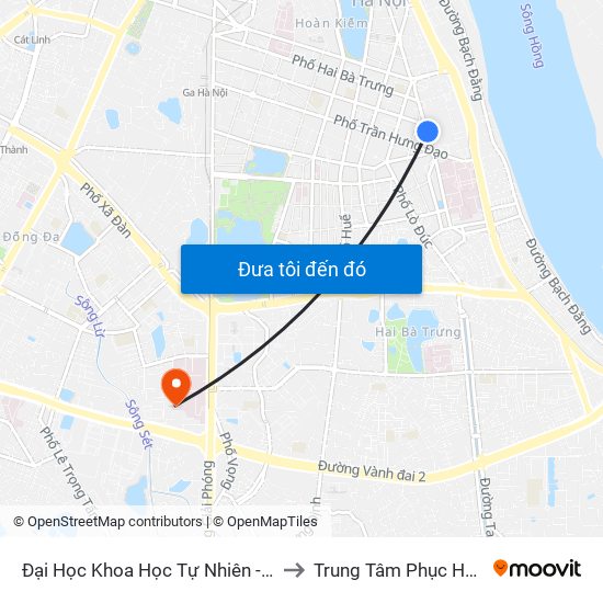 Đại Học Khoa Học Tự Nhiên - 19 Lê Thánh Tông to Trung Tâm Phục Hồi Chức Năng map