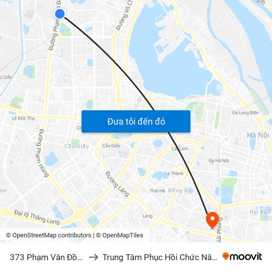 373 Phạm Văn Đồng to Trung Tâm Phục Hồi Chức Năng map