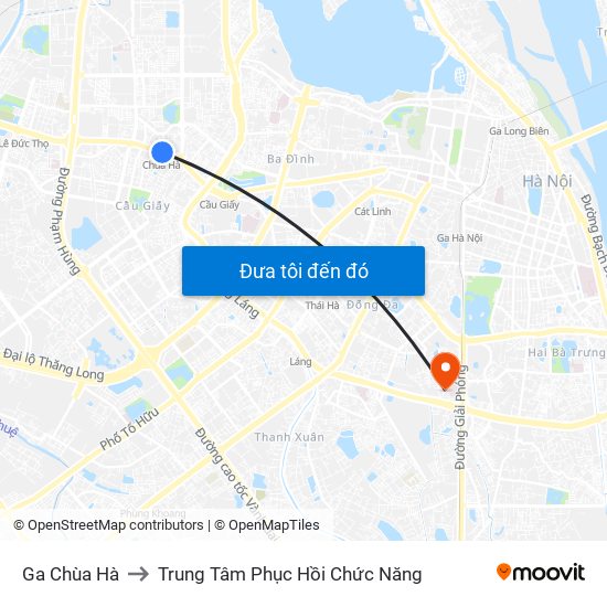 Ga Chùa Hà to Trung Tâm Phục Hồi Chức Năng map