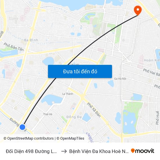 Đối Diện 498 Đường Láng to Bệnh Viện Đa Khoa Hoè Nhai map