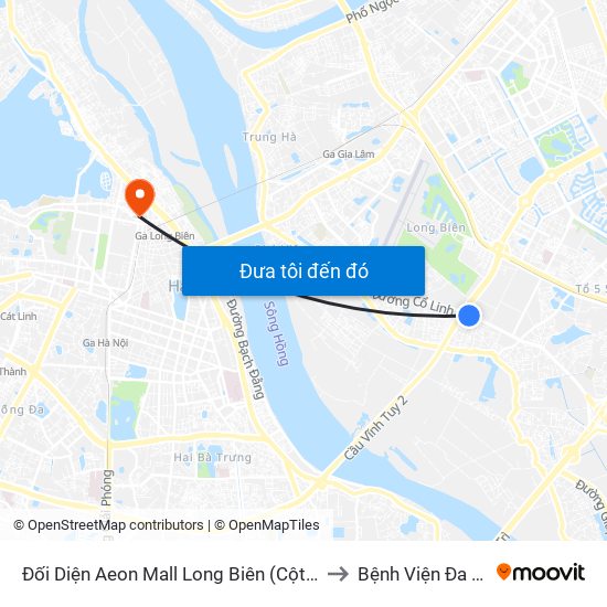 Đối Diện Aeon Mall Long Biên (Cột Điện T4a/2a-B Đường Cổ Linh) to Bệnh Viện Đa Khoa Hoè Nhai map