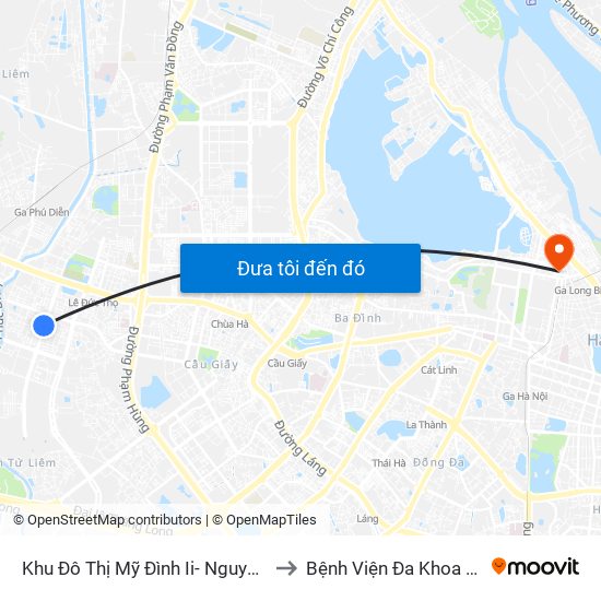 Khu Đô Thị Mỹ Đình Ii- Nguyễn Cơ Thạch to Bệnh Viện Đa Khoa Hoè Nhai map