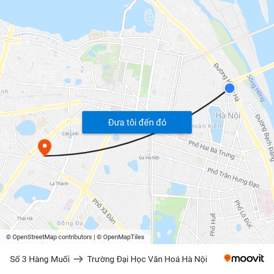 Số 3 Hàng Muối to Trường Đại Học Văn Hoá Hà Nội map