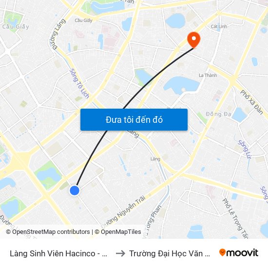 Làng Sinh Viên Hacinco - Nguyễn Tuân to Trường Đại Học Văn Hoá Hà Nội map