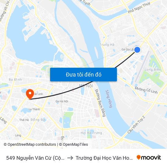 549 Nguyễn Văn Cừ (Cột Trước) to Trường Đại Học Văn Hoá Hà Nội map