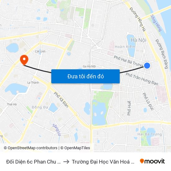 Đối Diện 6c Phan Chu Trinh to Trường Đại Học Văn Hoá Hà Nội map