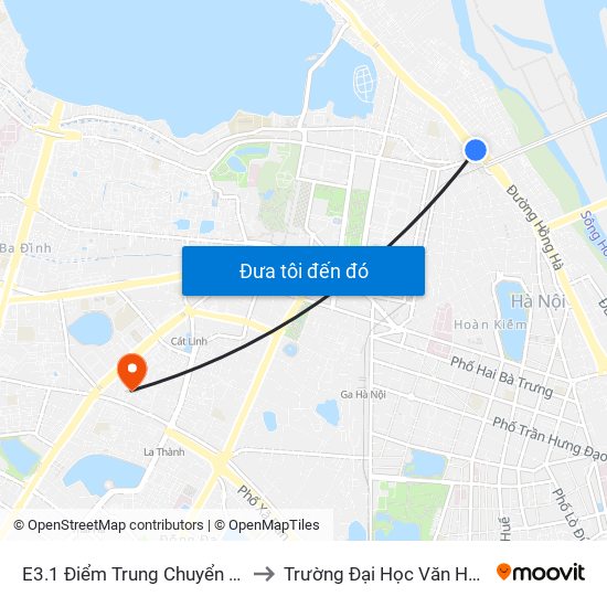 E3.1 Điểm Trung Chuyển Long Biên to Trường Đại Học Văn Hoá Hà Nội map