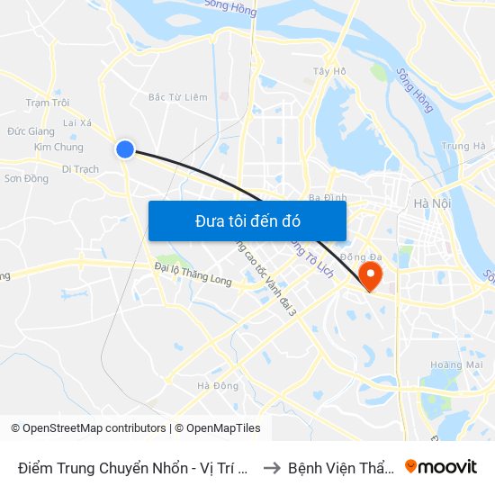 Điểm Trung Chuyển Nhổn - Vị Trí Đỗ Tuyến 20, 29, 32 (Chiều Sơn Tây - Hà Nội)- Đường 32 to Bệnh Viện Thẩm Mỹ Kangnam Hàn Quốc map