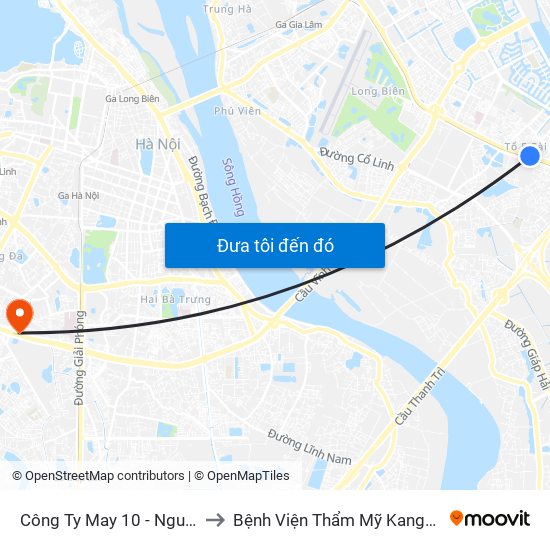 Công Ty May 10 - Nguyễn Văn Linh to Bệnh Viện Thẩm Mỹ Kangnam Hàn Quốc map