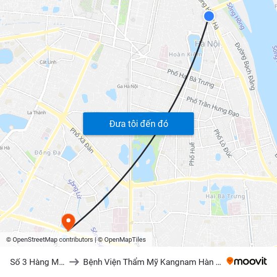 Số 3 Hàng Muối to Bệnh Viện Thẩm Mỹ Kangnam Hàn Quốc map